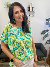 Load image into Gallery viewer, Printed Teal/Green Roll Cuff Sleeve