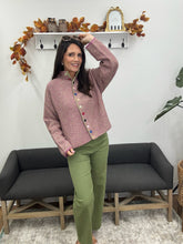 Load image into Gallery viewer, Fuchsia Lime, Mixed Button Sweater