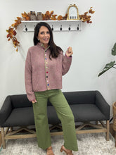 Load image into Gallery viewer, Fuchsia Lime, Mixed Button Sweater
