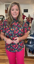Load image into Gallery viewer, Kate Painted Tapestry Short Sleeve Top