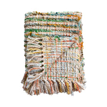 Load image into Gallery viewer, Woven Acrylic Blend Boucle Throw W Fringe
