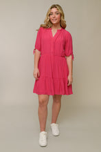 Load image into Gallery viewer, Tie Sleeve Ruffle Dress