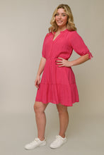 Load image into Gallery viewer, Tie Sleeve Ruffle Dress