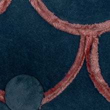 Load image into Gallery viewer, 18" Round Pillow Blue & Pink Scallop