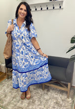 Load image into Gallery viewer, Eloise Porcelain Vines Blue Dress