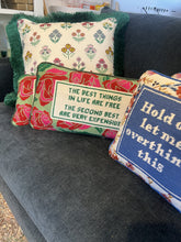 Load image into Gallery viewer, Fringe Blockprint Elenna Pillow, With Down Insert