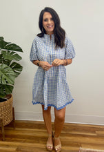 Load image into Gallery viewer, Gingham Button Front Dress