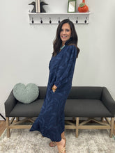 Load image into Gallery viewer, Jacquard Collared Midi Dress, Navy