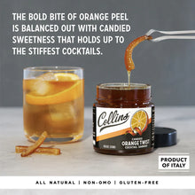 Load image into Gallery viewer, Orange Twist in Syrup by Collins