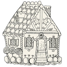 Load image into Gallery viewer, Die Cut Gingerbread House Coloring Placemat