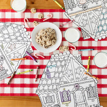 Load image into Gallery viewer, Die Cut Gingerbread House Coloring Placemat