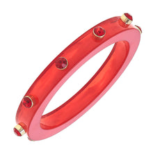 Load image into Gallery viewer, Renee Resin & Rhinestone Bangle, Red