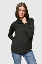 Load image into Gallery viewer, Mossy Shirt Tail Cowl Neck Sweater, Black
