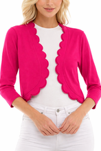Load image into Gallery viewer, Scallop Knit Shrug Cardigan
