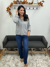 Load image into Gallery viewer, Contrast Trim Collared Cardigan, Heather Grey

