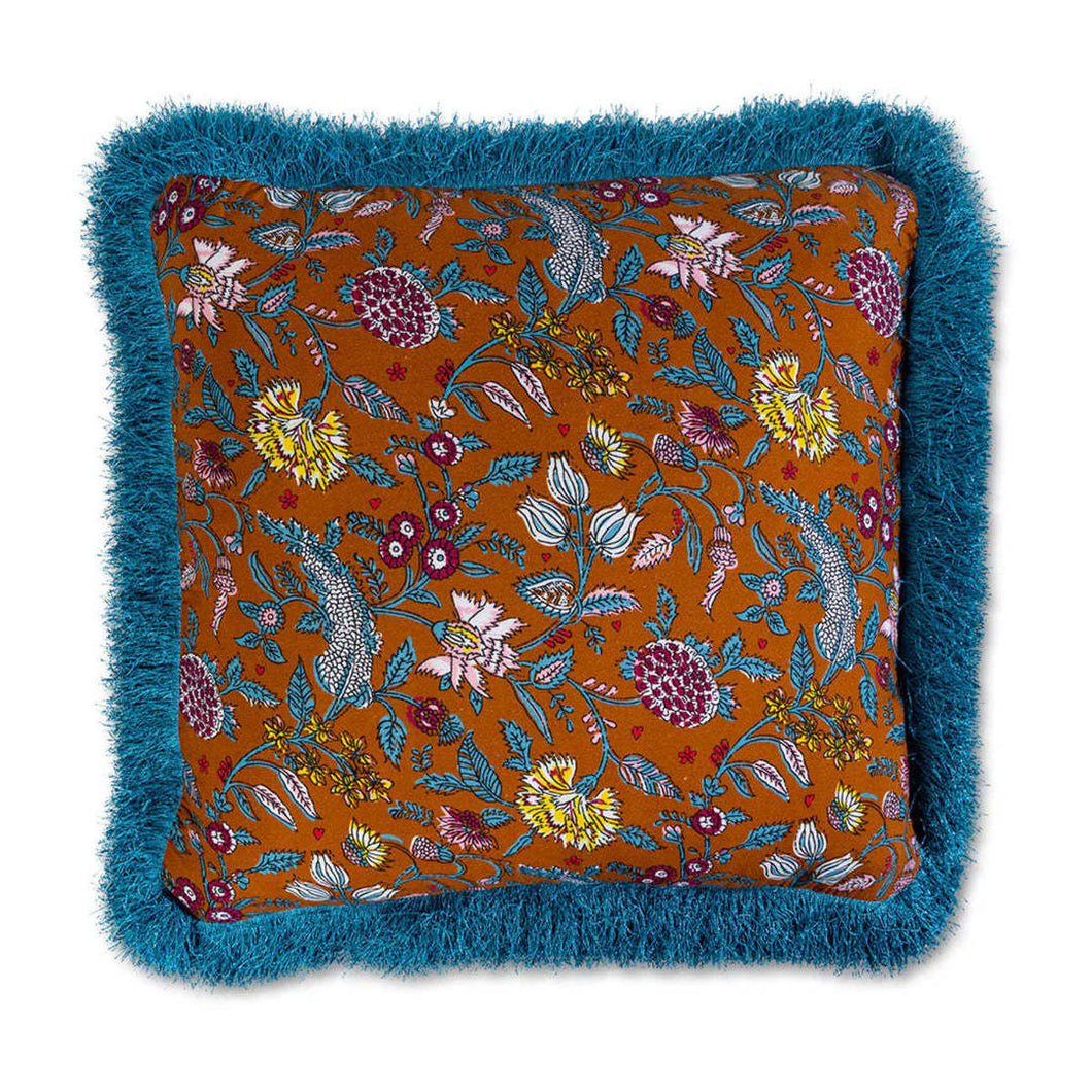 Fringe Blockprint Pillow, Yadira With Insert