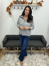 Load image into Gallery viewer, Contrast Trim Collared Cardigan, Heather Grey
