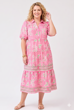 Load image into Gallery viewer, Eloise Trellis Tiles Pink Dress
