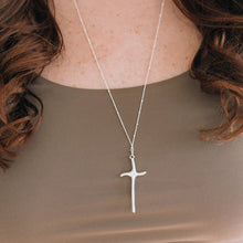 Load image into Gallery viewer, ID Casey's Cross, 18" Silver
