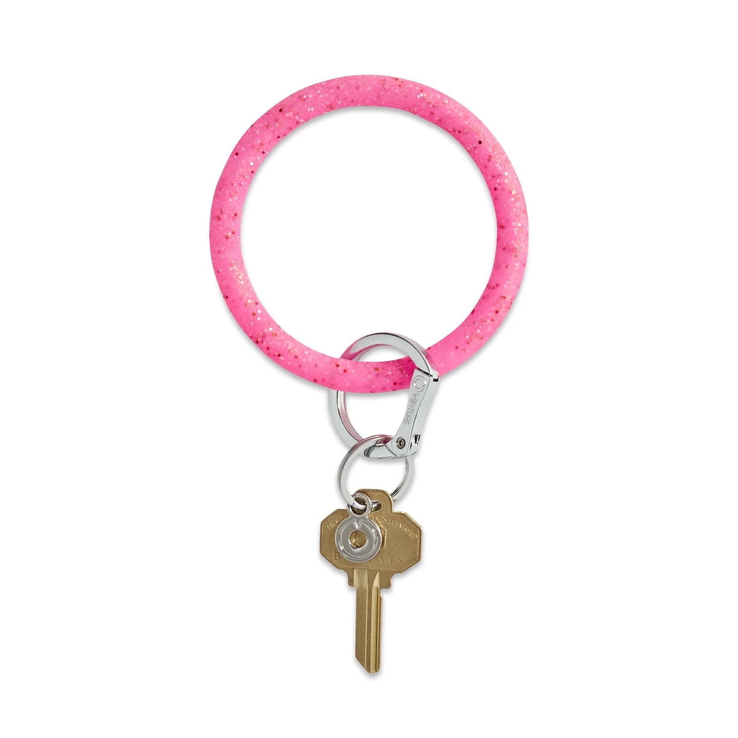 Tickled Pink Confetti Big O Key Ring
