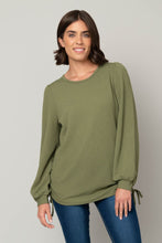 Load image into Gallery viewer, Baby Cable Balloon Sleeve Top w/ Cinching
