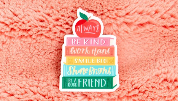 Affirmations Book Stack Decal Sticker