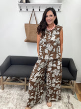 Load image into Gallery viewer, Woven Print Sleeveless Top &amp; Wide Leg Pant Set
