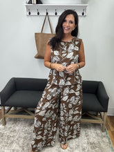 Load image into Gallery viewer, Woven Print Sleeveless Top &amp; Wide Leg Pant Set

