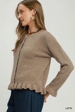 Load image into Gallery viewer, Button Front Ruffle Hem Cardigan
