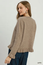 Load image into Gallery viewer, Button Front Ruffle Hem Cardigan
