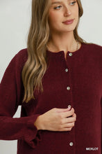 Load image into Gallery viewer, Button Front Ruffle Hem Cardigan
