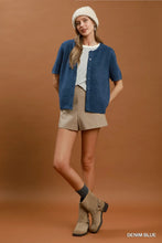 Load image into Gallery viewer, Knit Short Sleeve Button Down Cardigan
