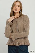 Load image into Gallery viewer, Button Front Ruffle Hem Cardigan
