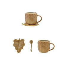 Load image into Gallery viewer, Stoneware Acorn Mug W Leaf
