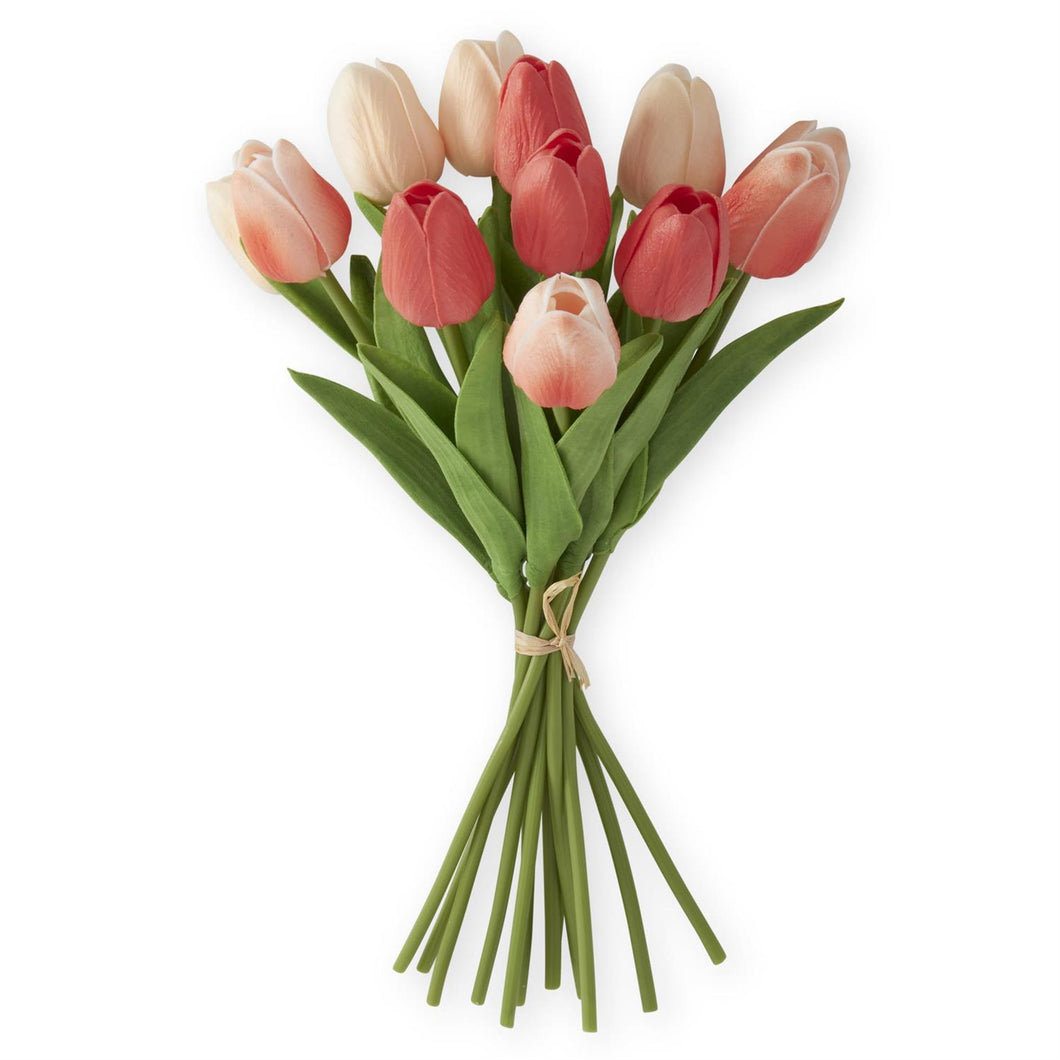 Real Touch Coral & Peach Tulip Bundle