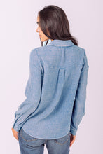 Load image into Gallery viewer, Gauze Button Down Long Sleeve Shirt, Denim
