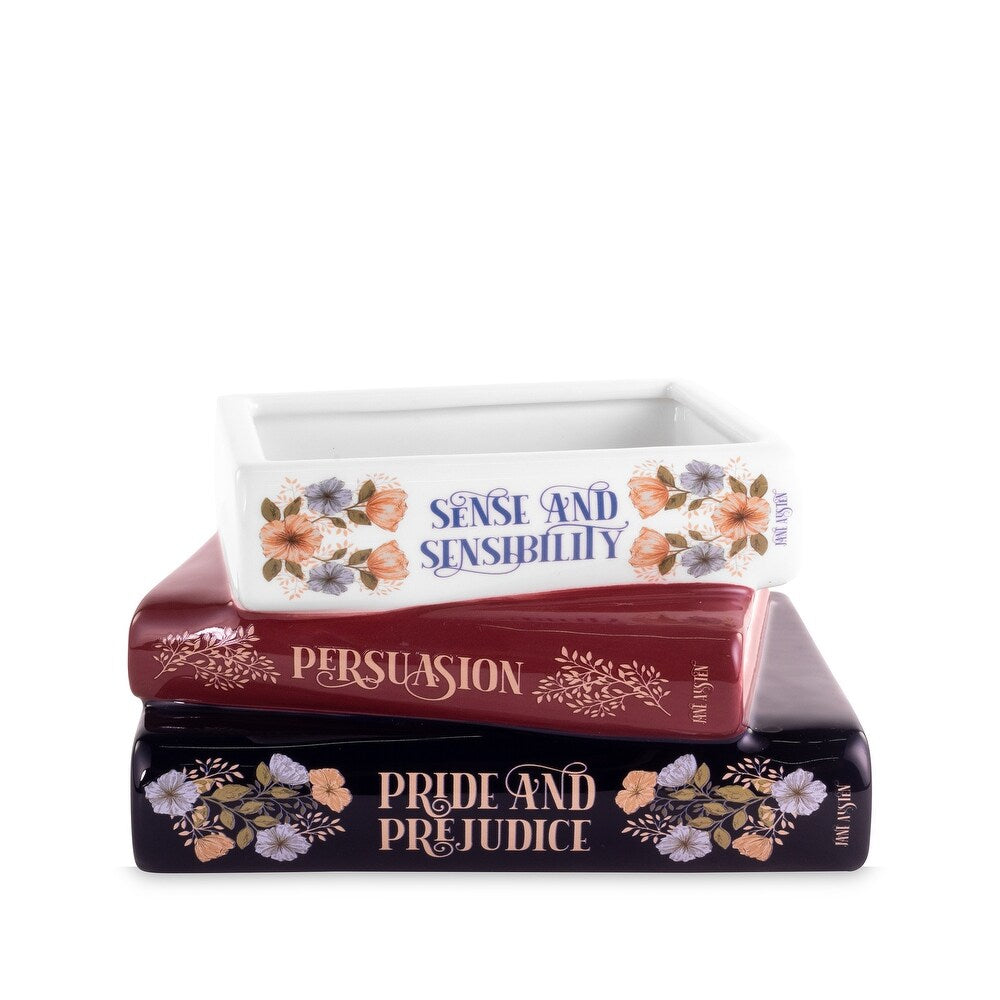 Jane Austen Stacked Books Planter