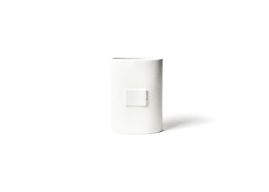 White Small Dot Mini Oval Vase