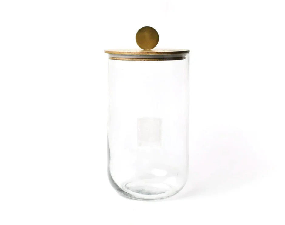 Big Wooden Lid Glass Jar