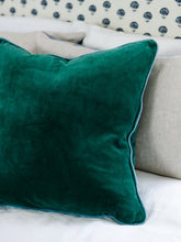 Load image into Gallery viewer, Charliss Velvet Pillow, Green + Aqua
