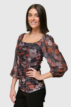 Load image into Gallery viewer, Black Rust Floral Blouse
