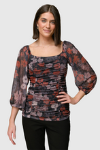 Load image into Gallery viewer, Black Rust Floral Blouse
