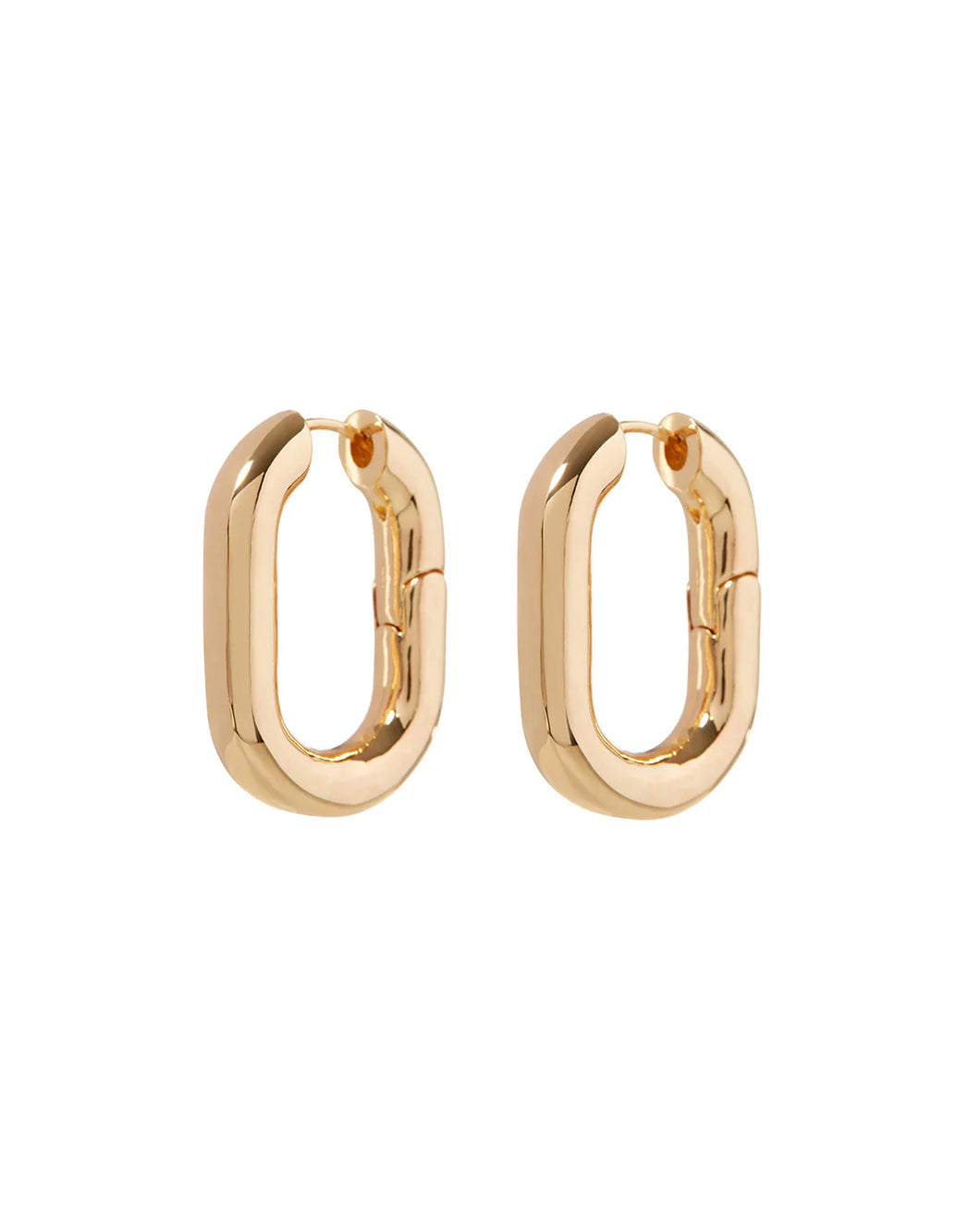 XL Chain Link Hoops, Gold