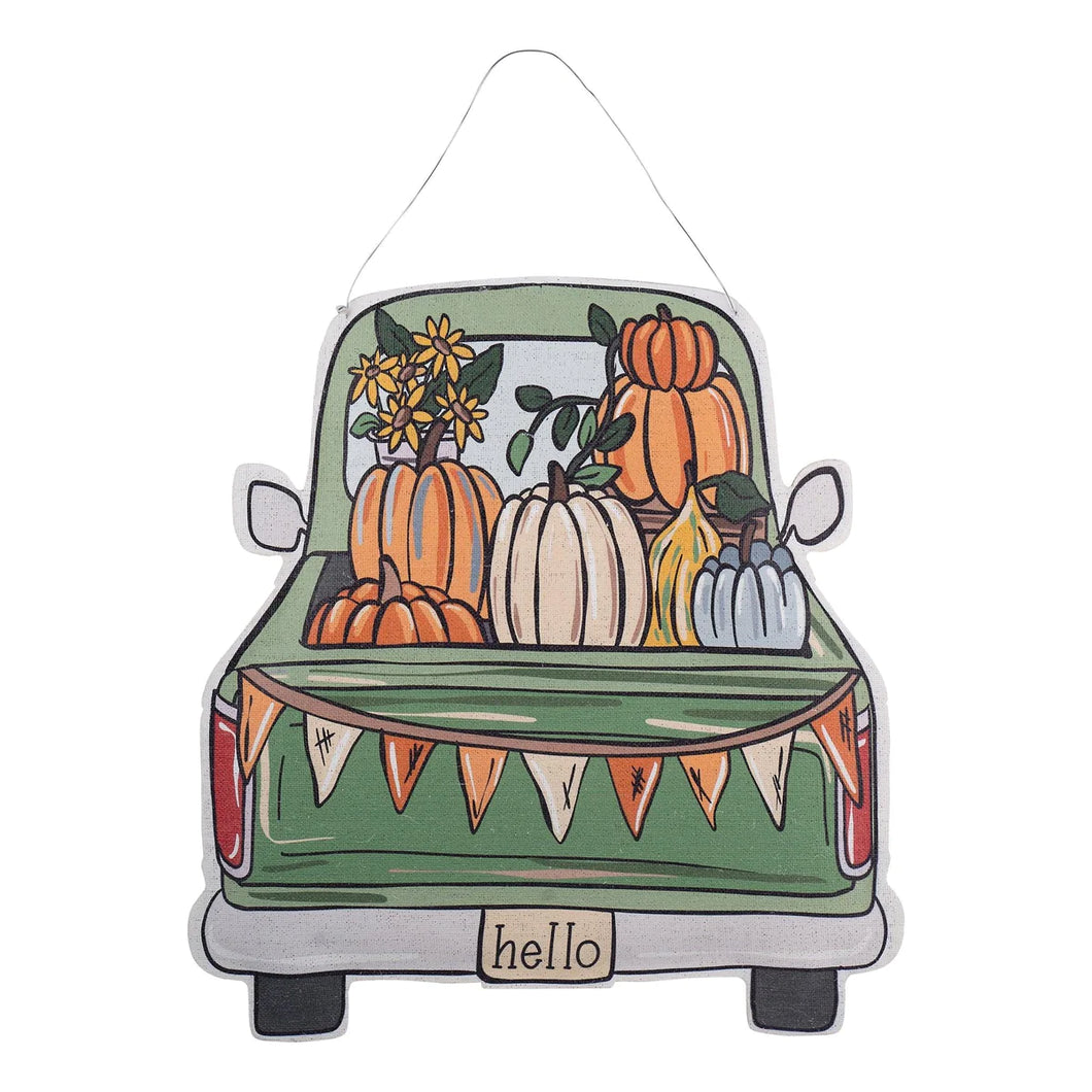 Green Fall Red Christmas Truck Burlee