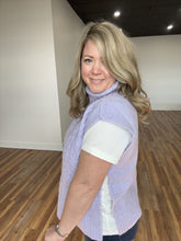 Load image into Gallery viewer, Iris Turtleneck Cable Knit Vest - Lavender Heather
