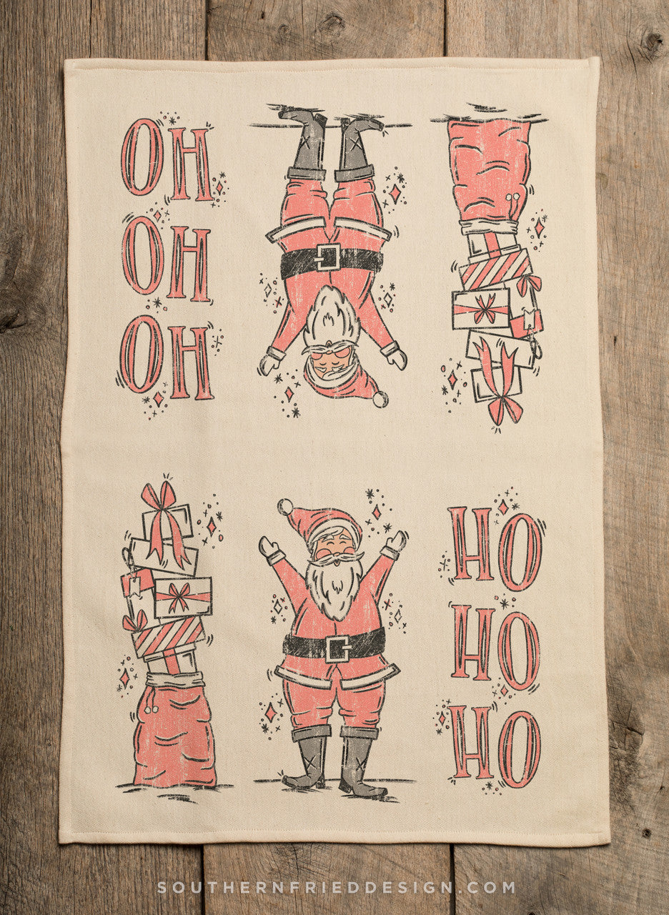 Santa & Presents Tea Towel