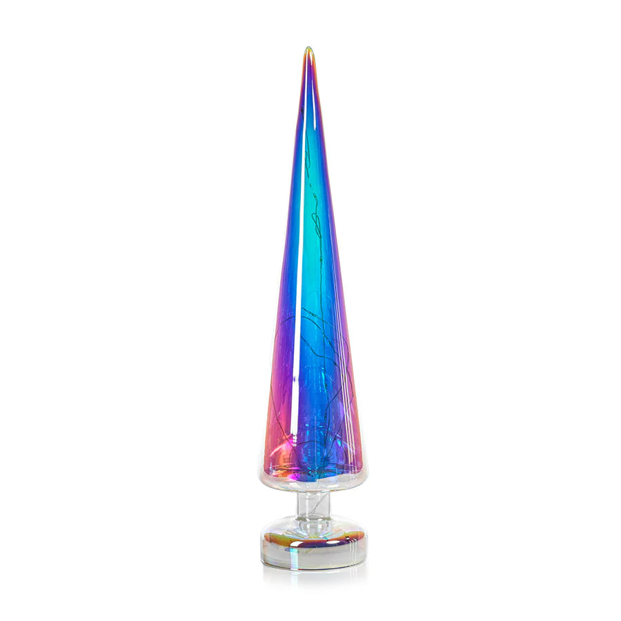 Lit Luster Tree LED Silver Rainbow Luster Tree 16.25