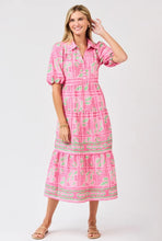 Load image into Gallery viewer, Eloise Trellis Tiles Pink Dress
