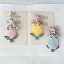 Load image into Gallery viewer, Plush Animal w Flower Shaped Pocket
