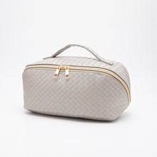 Load image into Gallery viewer, The Juliette Woven Vegan Leather Satin Lined Makeup Bag
